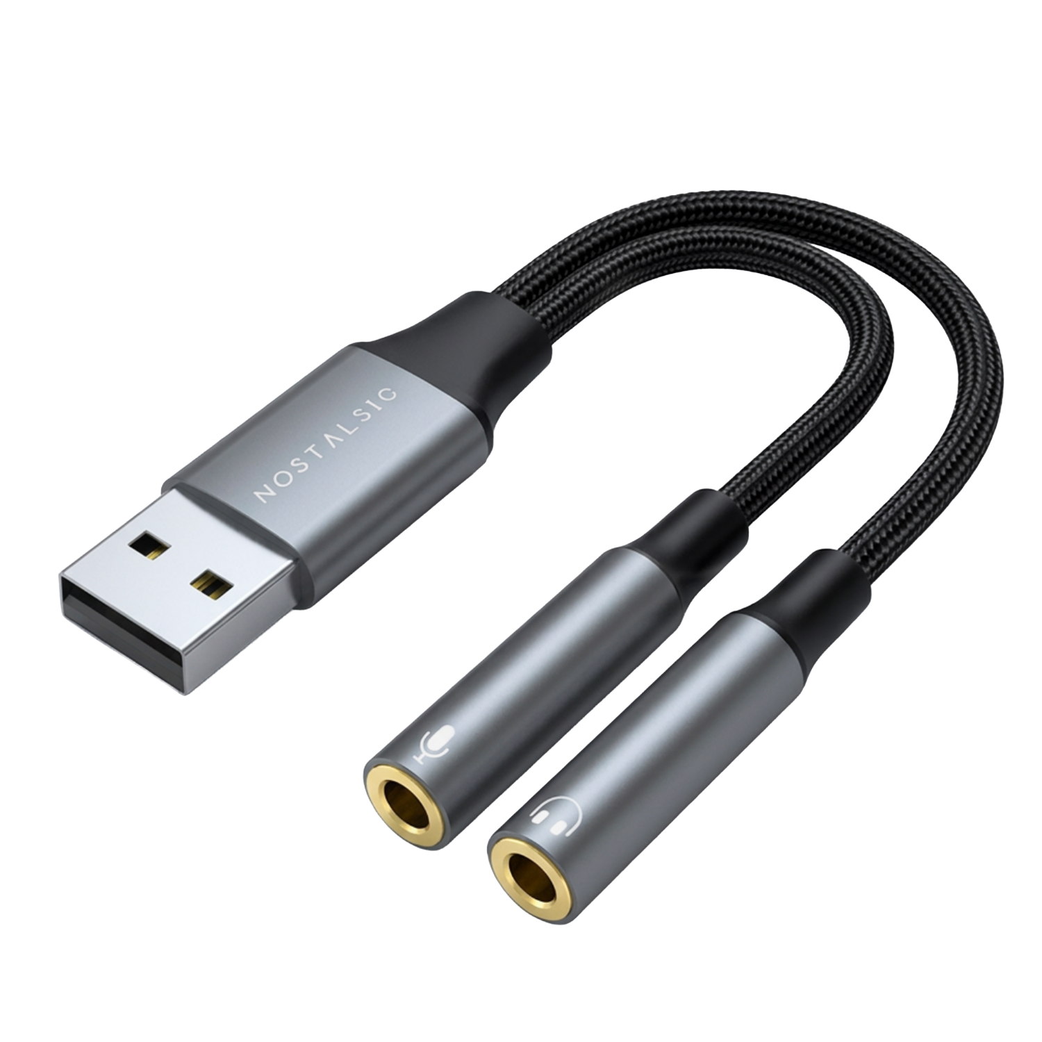 USB-A & 3.5mm(3極専用) オーディオ変換ケーブル DAC搭載 24bit/96KHz