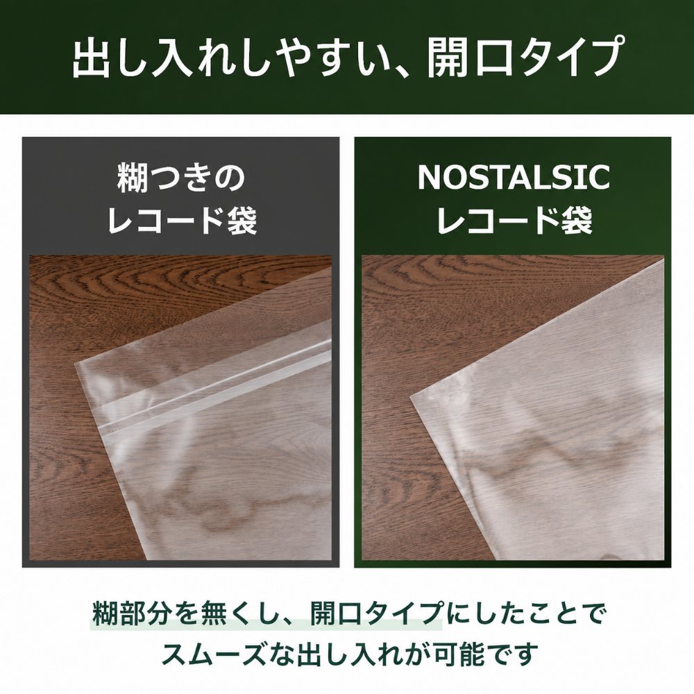 LPレコード外袋 12インチ用 厚さ0.06mm OPP素材 フチなし