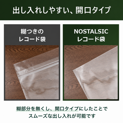 LPレコード外袋 12インチ用 厚さ0.06mm OPP素材 フチなし
