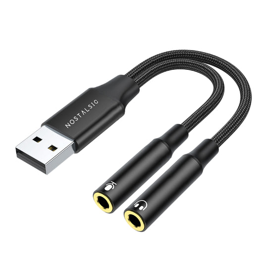 USB-A & 3.5mm(3極専用) オーディオ変換ケーブル  DAC搭載 24bit/96KHz対応