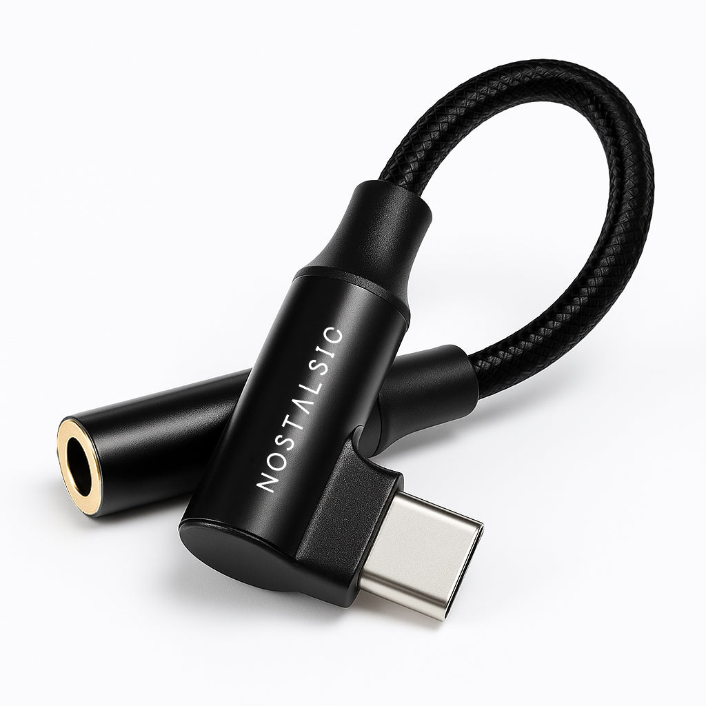 USB-C＆3.5mm オーディオ変換ケーブル DAC搭載 24bit/96KHz対応 L字コネクタ
